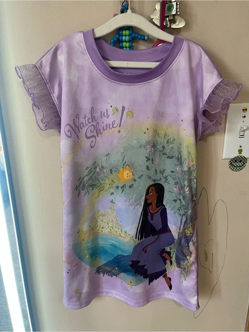 Disney Wish girls' purple 'Watch Us Shine' Nightgown